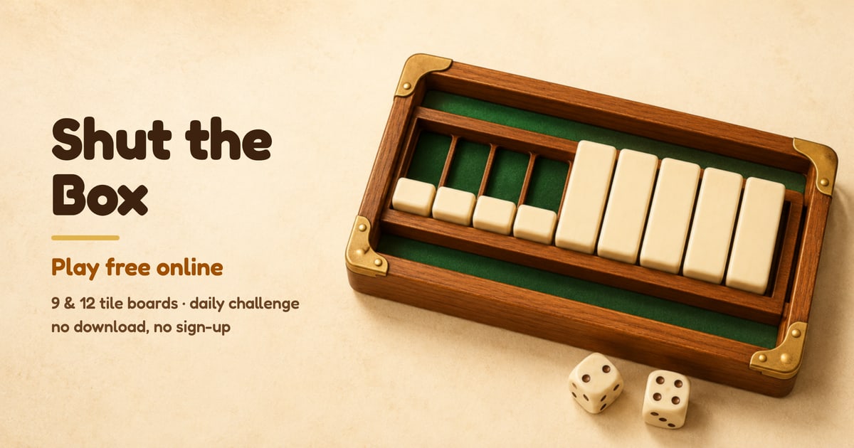 Shut the Box Online — free to play in the browser